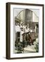 Choir Singing a Christmas Hymn in an Anglican Church, 1880s-null-Framed Giclee Print