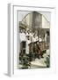 Choir Singing a Christmas Hymn in an Anglican Church, 1880s-null-Framed Giclee Print