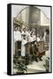 Choir Singing a Christmas Hymn in an Anglican Church, 1880s-null-Framed Stretched Canvas