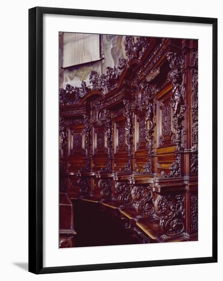 Choir Stalls in Sanctuary of Incoronata, Lodi, Italy, 15th-16th Centuries-null-Framed Giclee Print