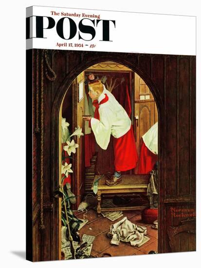 "Choirboy" Saturday Evening Post Cover, April 17,1954-Norman Rockwell-Stretched Canvas
