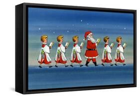 Choirboys and Santa-Stanley Cooke-Framed Stretched Canvas