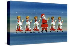 Choirboys and Santa-Stanley Cooke-Stretched Canvas
