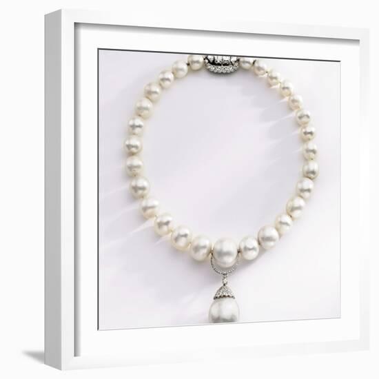 Choker-Length Pearl Necklace-null-Framed Photographic Print