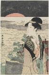 A Beauty Looking at the First Sunrise, 1793-1796-Choki Eishusai-Framed Giclee Print