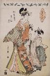 A Bust Portrait of Ohisa of the Takashimaya Holding a Tobacco Pipe-Chokosai Eisho-Giclee Print