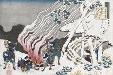Hunters by a Fire in Snow', from the Series 'One Hundred Poems as Told by the Nurse', Circa 1835-Chokosai Eisho-Giclee Print