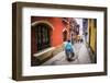 Chollita on Calle Jaen, a Colourful Colonial Cobbled Street in La Paz, La Paz Department, Bolivia-Matthew Williams-Ellis-Framed Photographic Print