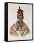 Chon-Ca-Pe, Oto Chief, The Indian Tribes of North America, Vol.1, Mckenney and Hall, Pub.Grant-Charles Bird King-Framed Stretched Canvas