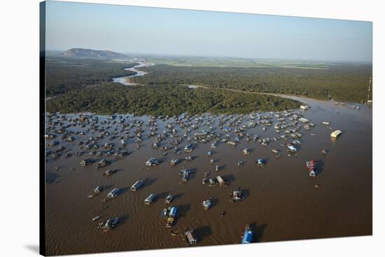 Chong Kneas Floating Village, Tonle Sap Lake, Near Siem Reap, Cambodia-David Wall-Stretched Canvas