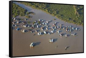 Chong Kneas Floating Village, Tonle Sap Lake, Near Siem Reap, Cambodia-David Wall-Framed Stretched Canvas