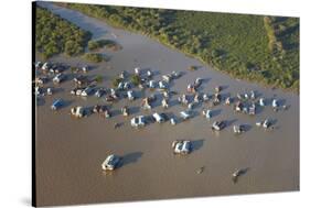 Chong Kneas Floating Village, Tonle Sap Lake, Near Siem Reap, Cambodia-David Wall-Stretched Canvas