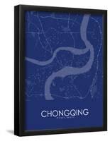 Chongqing, China Blue Map-null-Framed Poster
