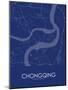 Chongqing, China Blue Map-null-Mounted Poster