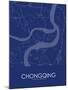 Chongqing, China Blue Map-null-Mounted Poster