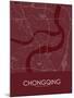 Chongqing, China Red Map-null-Mounted Poster