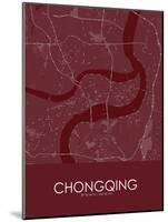 Chongqing, China Red Map-null-Mounted Poster