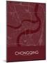 Chongqing, China Red Map-null-Mounted Poster