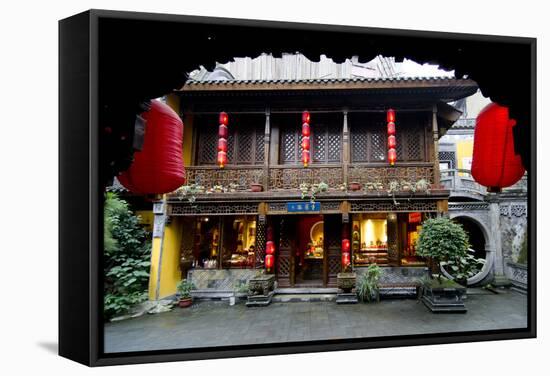 Chongqing Temple-Charles Bowman-Framed Stretched Canvas