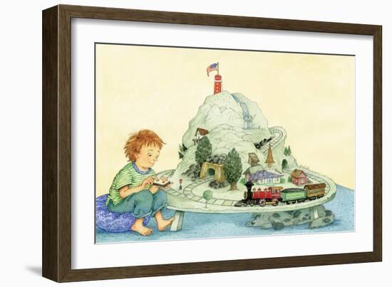 Choo Choo Fun - Turtle-Marsha Winborn-Framed Giclee Print