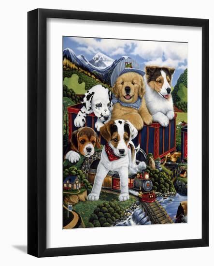 Choo Choo Puppies-Jenny Newland-Framed Giclee Print