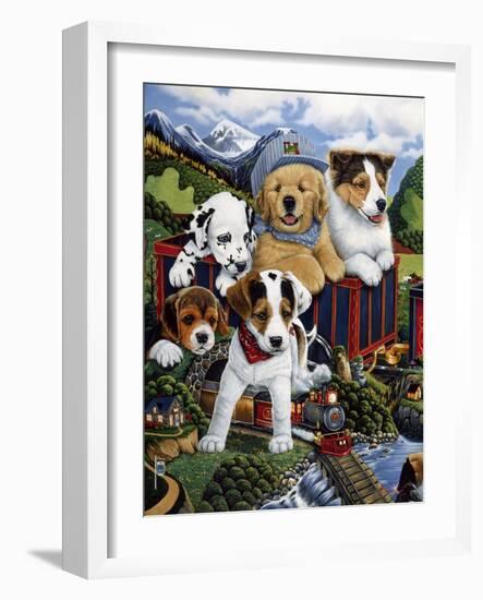 Choo Choo Puppies-Jenny Newland-Framed Giclee Print