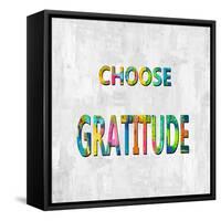 Choose Gratitude in Color-Jamie MacDowell-Framed Stretched Canvas