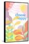 Choose Happy-null-Framed Stretched Canvas