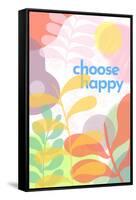 Choose Happy-null-Framed Stretched Canvas