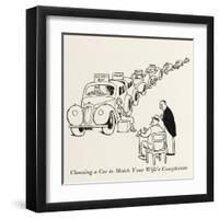 Choosing a Car to Match Your Wife's Complexion, W Heath Rob-William Heath Robinson-Framed Art Print