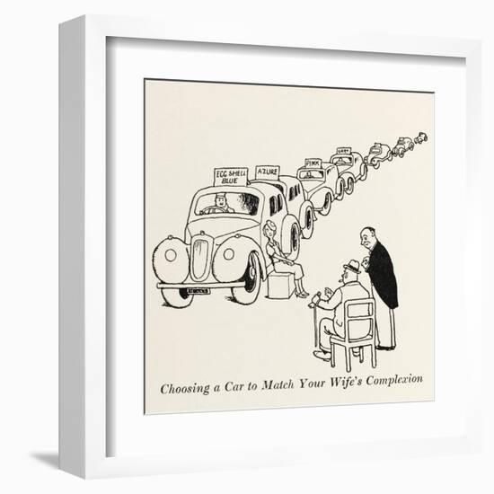 Choosing a Car to Match Your Wife's Complexion, W Heath Rob-William Heath Robinson-Framed Art Print