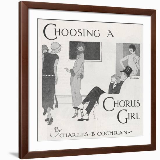 "Choosing a Chorus Girl", a Producer and His Assistant Assess Candidates for Their Next Revue-Higgins-Framed Art Print