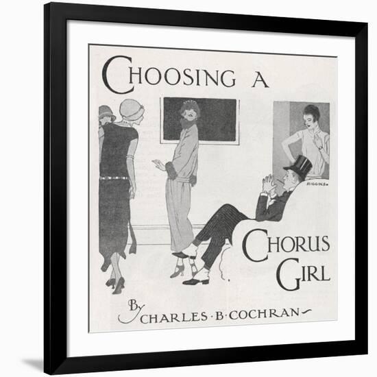 "Choosing a Chorus Girl", a Producer and His Assistant Assess Candidates for Their Next Revue-Higgins-Framed Art Print