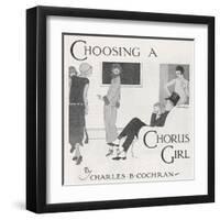 "Choosing a Chorus Girl", a Producer and His Assistant Assess Candidates for Their Next Revue-Higgins-Framed Art Print