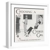 "Choosing a Chorus Girl", a Producer and His Assistant Assess Candidates for Their Next Revue-Higgins-Framed Art Print