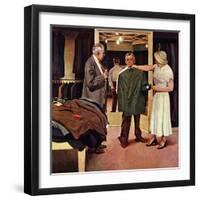 "Choosing a New Suit," November 20, 1948-John Falter-Framed Giclee Print