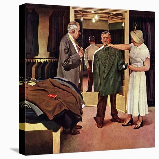 "Choosing a New Suit," November 20, 1948-John Falter-Stretched Canvas