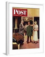 "Choosing a New Suit," Saturday Evening Post Cover, November 20, 1948-John Falter-Framed Giclee Print