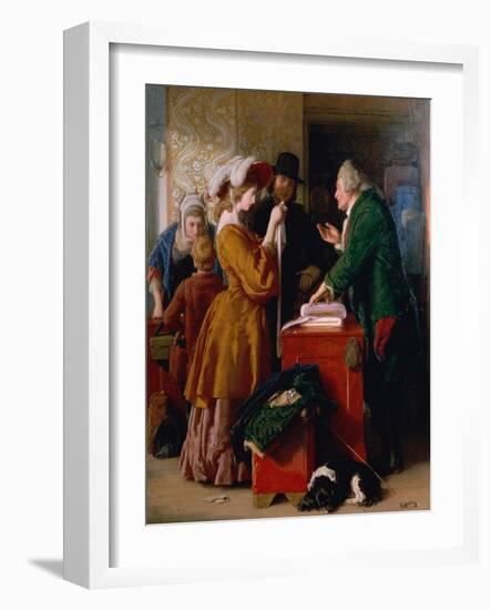 Choosing the Wedding Gown from Goldsmith's "Vicar of Wakefield," Chapter 1-William Mulready-Framed Giclee Print