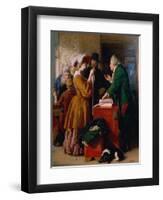 Choosing the Wedding Gown from Goldsmith's "Vicar of Wakefield," Chapter 1-William Mulready-Framed Premium Giclee Print