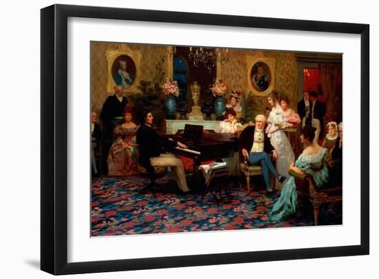 Chopin Playing the Piano in Prince Radziwill's Salon, 1887-Henryk Siemiradzki-Framed Giclee Print