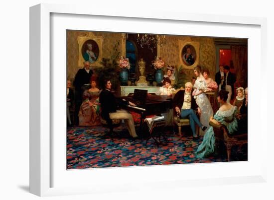 Chopin Playing the Piano in Prince Radziwill's Salon, 1887-Henryk Siemiradzki-Framed Giclee Print