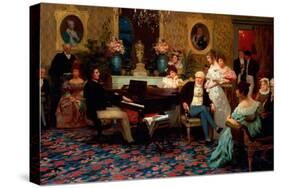 Chopin Playing the Piano in Prince Radziwill's Salon, 1887-Henryk Siemiradzki-Stretched Canvas
