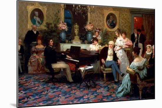 Chopin Playing the Piano in Prince Radziwill's Salon, 1887-Henryk Siemiradzki-Mounted Giclee Print