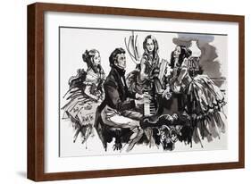 Chopin with Female Admirers-null-Framed Giclee Print