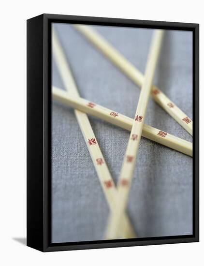 Chopsticks with Chinese Characters-Jean Cazals-Framed Stretched Canvas