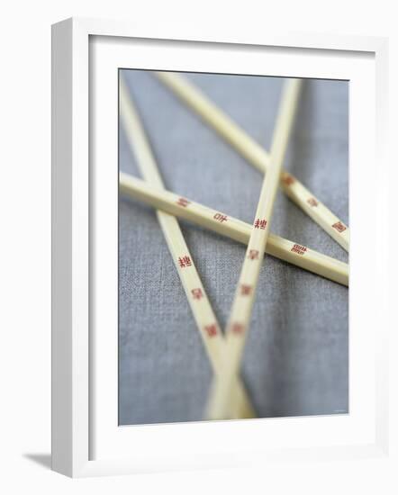 Chopsticks with Chinese Characters-Jean Cazals-Framed Photographic Print