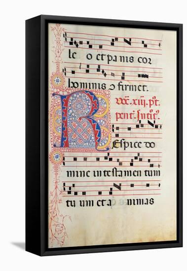 Choral part of the Mass, illuminated manuscript, 15th c. Osservanza Basilica, Siena, Italy-null-Framed Stretched Canvas