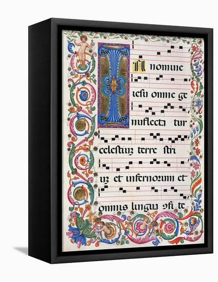 Choral part of the Mass, illuminated manuscript, 15th c. Osservanza Basilica, Siena, Italy-null-Framed Stretched Canvas