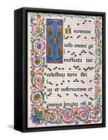 Choral part of the Mass, illuminated manuscript, 15th c. Osservanza Basilica, Siena, Italy-null-Framed Stretched Canvas